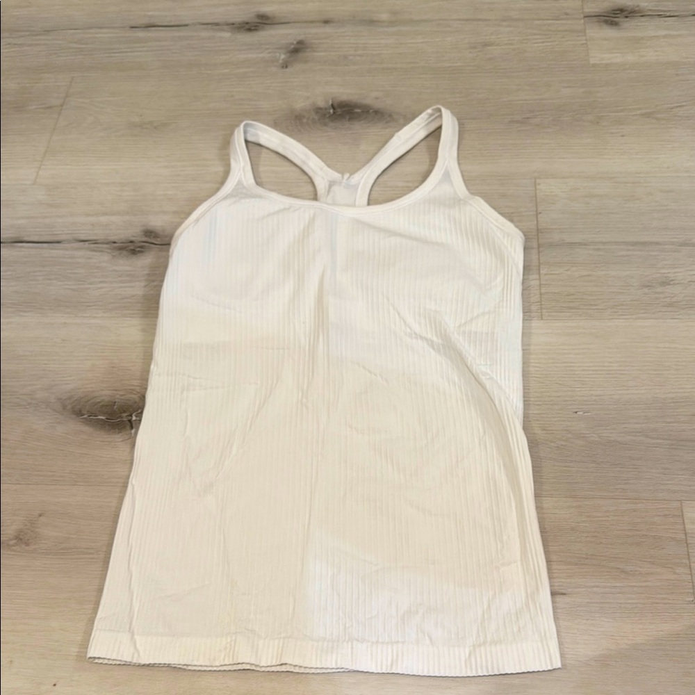 Lululemon Athletica White Sleeveless Tank Top